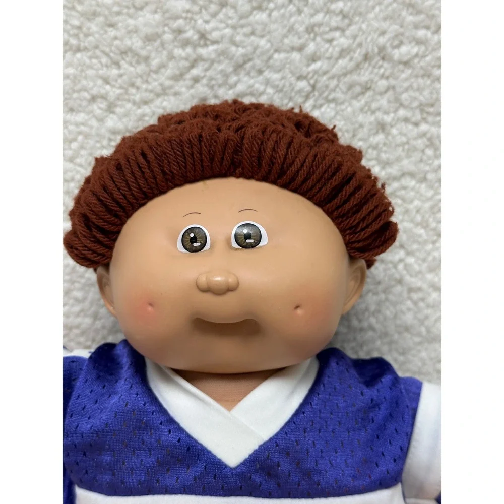 Cabbage Patch Kids Doll Brown Hair Purple Orange Jersey Xavier Roberts 15